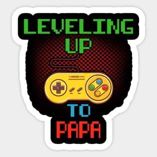 Promoted To Papa T-Shirt Unlocked Gamer Leveling Up Sticker